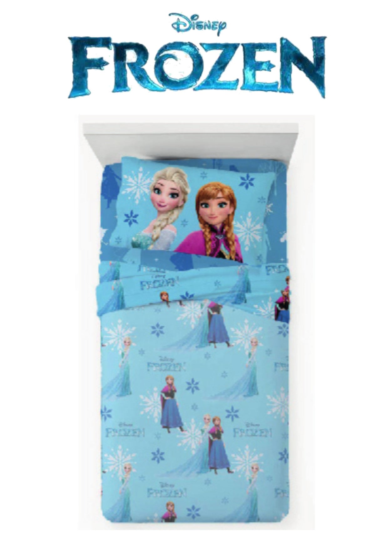 Completo Letto Singolo FROZEN 1 Piazza Set Letto Lenzuola Cotone 100%