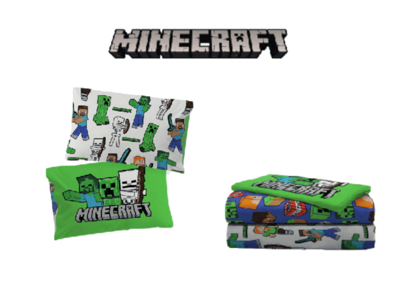 Completo Letto Singolo MINECRAFT 1 Piazza Set Letto Lenzuola Cotone 100%