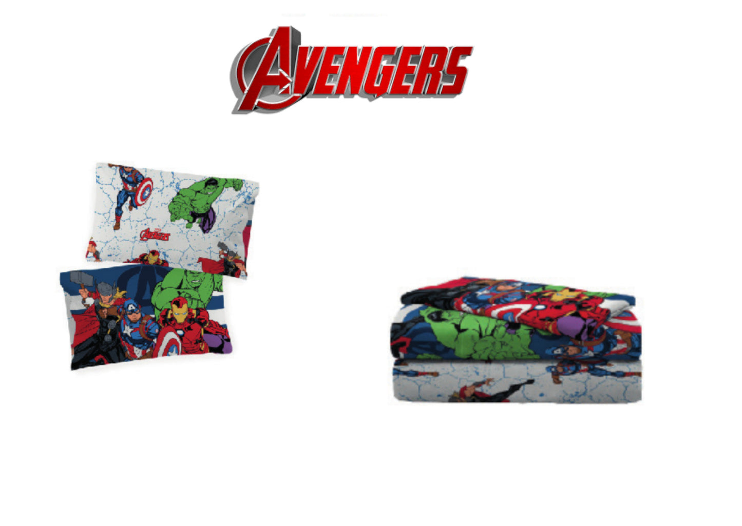 Completo Letto Singolo AVENGERS 1 Piazza Set Letto Lenzuola Cotone 100%