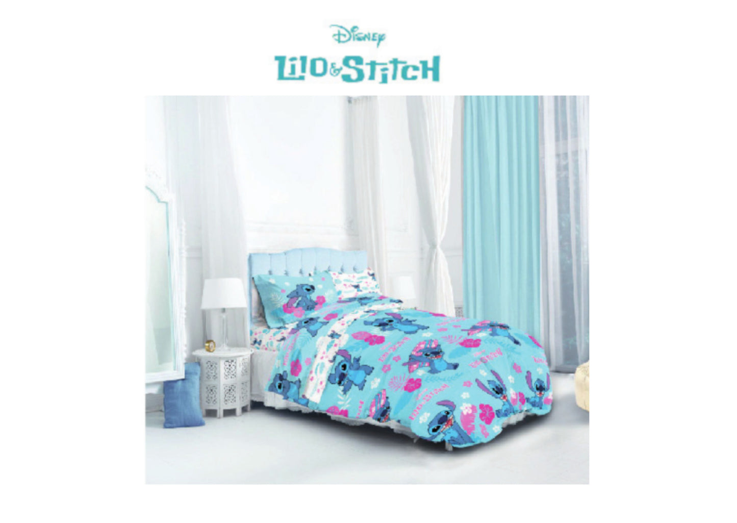 Completo Letto Singolo STITCH FUX. 1 Piazza Set Letto Lenzuola Cotone 100%