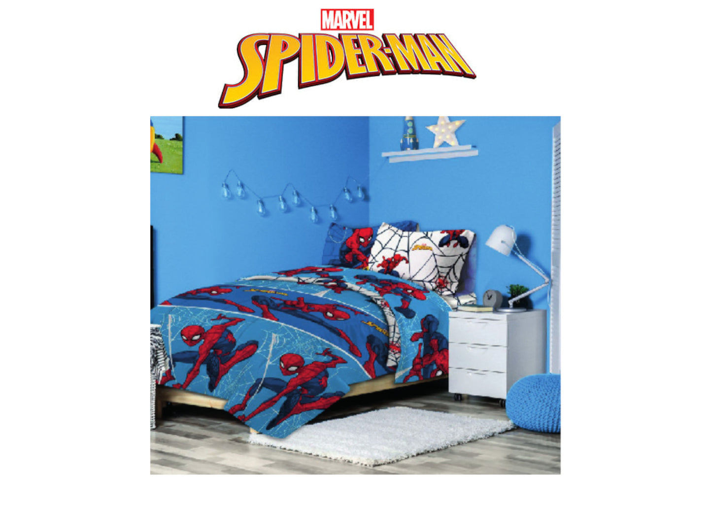 Completo Letto Singolo SPIDER-MAN 1 Piazza Set Letto Lenzuola Cotone 100%