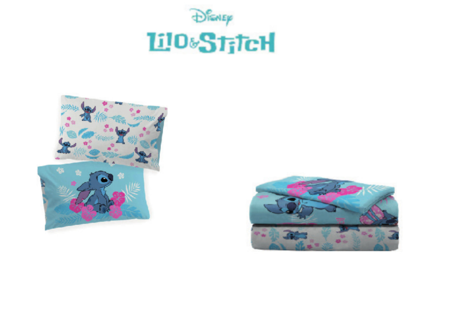 Completo Letto Singolo STITCH FUX. 1 Piazza Set Letto Lenzuola Cotone 100%