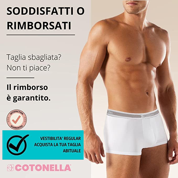 COTONELLA Boxer Uomo art. 2384 Cotone Elasticizzato Set 2 Pezzi