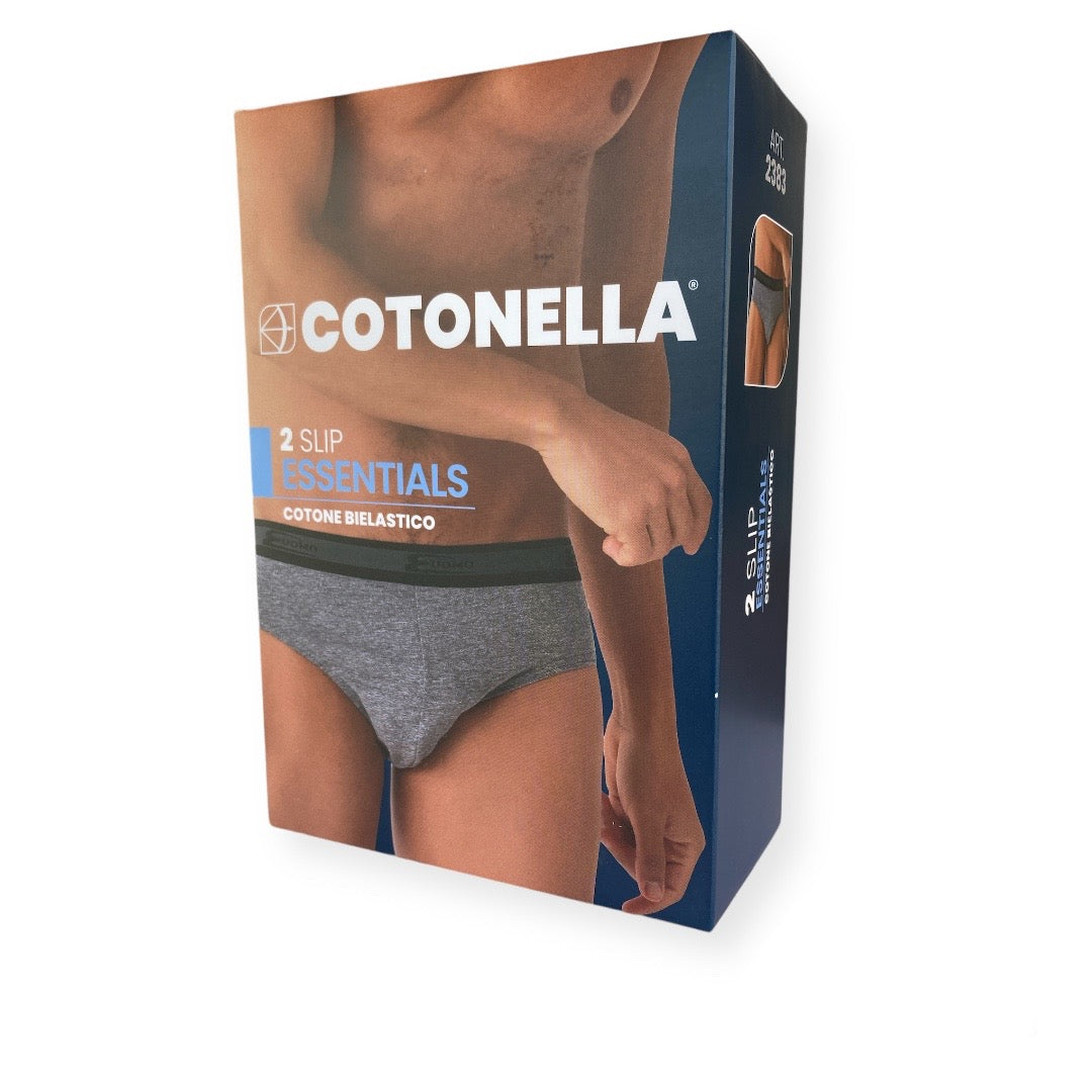 COTONELLA Slip Uomo art. 2383 Cotone Elasticizzato Set 2 Pezzi